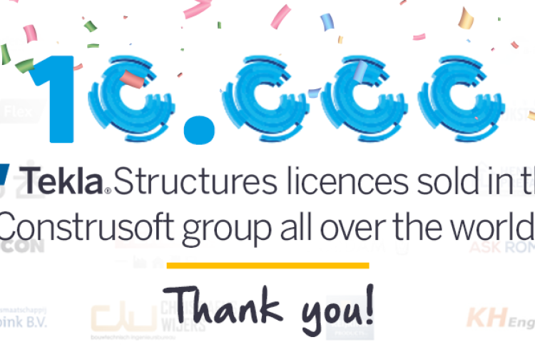 Construsoft hits the milestone - 10,000 Tekla Structures licenses sold