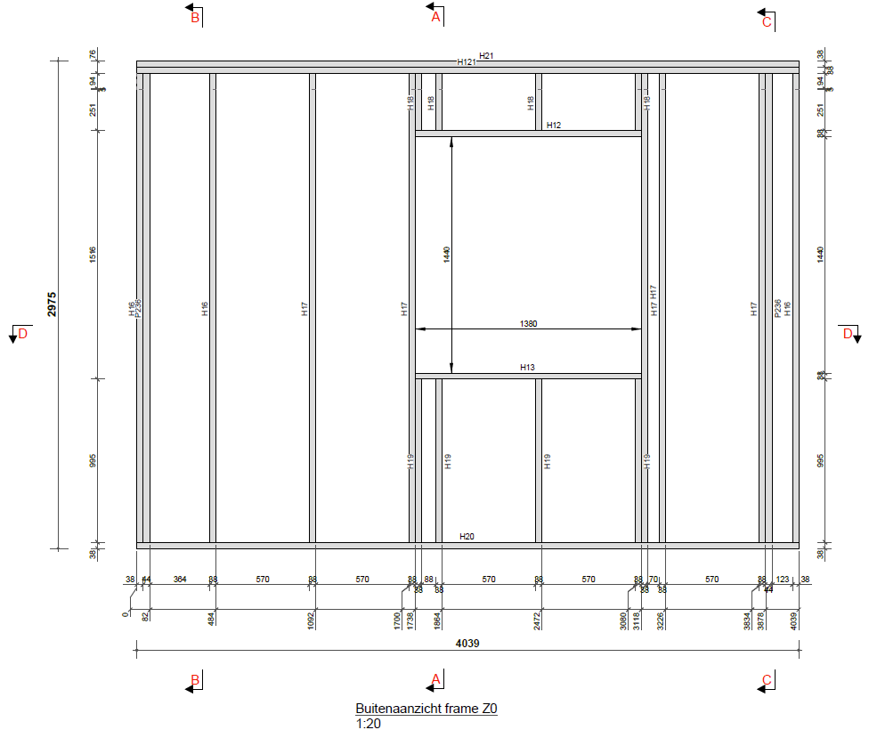 Overzichtstekening HSB uit Tekla Structures