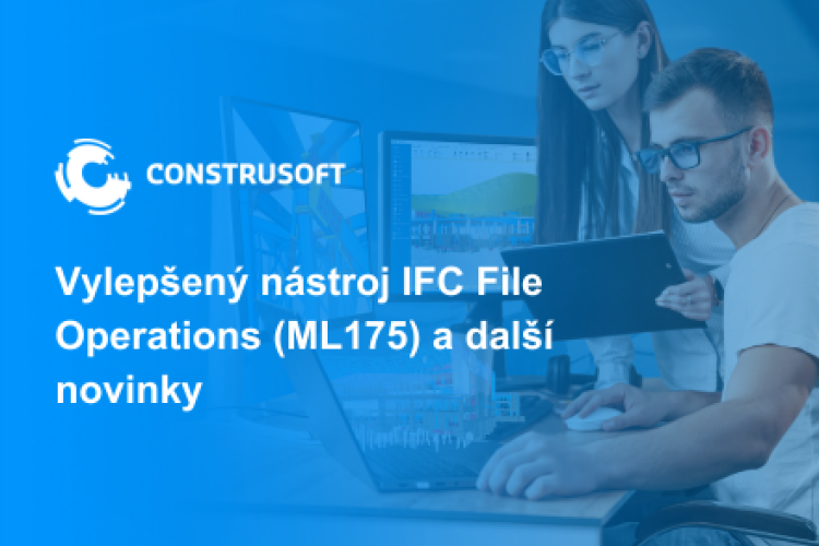 Rádi bychom vás informovali o významných vylepšeních a nových funkcích, které jsme připravili pro naše nástroje. Zvláštní pozornost si zaslouží nástroj IFC File Operations (ML175), který jsme obohatili o možnost Advance.  Nové funkce v IFC File Operations Díky této aktualizaci můžete:  Rozdělovat a slučovat IFC soubory pomocí filtrů (např. podle výběru, materiálu, názvu či ID položky). Exportovat modely s nastaveným odsazením nebo rozložením jednotlivých objektů. Optimalizovali jsme také rychlost výpočtů a 