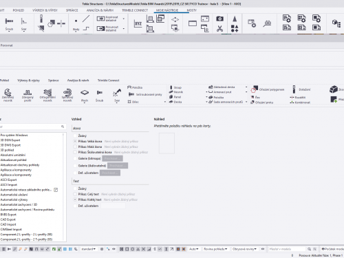 Úprava uživatelského prostředí Tekla Structures pro efektivnější práci